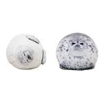 Chubby Seal Plush Toy And Pillow - Light Grey