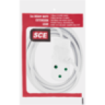SCE White Heavy Duty 2 Way Extension Cord 5M