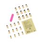 24 Piece Short Coffin French Tip Heart Design Fake Nail Set - Black/white