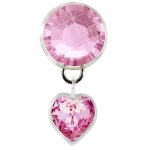 Blomdahl Natural Titanium Navel Swarovski Crystals Pendant Heart