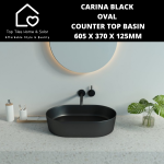 Carina Black Oval Counter Top Basin - 605 X 370 X 125MM