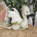 Shaped Pillow Dino Green Dragon