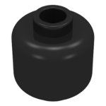 Parts Plain Minifigure Head Block Open Stud 3626B - Black