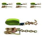Safe 'n Secure 2" X 12' Strap With Rtj Cluster Hooks And Chain Tail Ratchet Pack Of 4