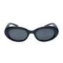 Trendy Round-rectangle Retro Slim Sunglasses - Black