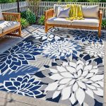4X6 Outdoor Area Rug Washable Multicolored Patio Rug Tropical Botanical Floral Chenille Waterproof Outdoor Carpet For Living Roo