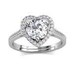 Cel Sta 925 Sterling Silver 1.00CT Moissanite Kiara Heart Ring