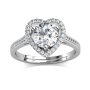 Cel Sta 925 Sterling Silver 1.00CT Moissanite Kiara Heart Ring
