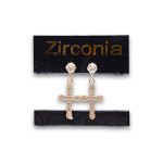 Fashion Cross Zirconia Stone Earrings