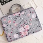 Floral Polyester Laptop Sleeve For 14-INCH Notebook - Basic Zippered Computer Case With Fixed Handles For College Office Daily C