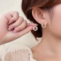 Elegant Faux Pearl Bow Stud Earrings For Women - Zinc Alloy Perfect For Parties & Casual Attire