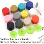 Reusable 4-IN-1 Snap Buttons Set - Tool-free No-sew Fasteners For Clothing Shoes Comforters - Assorted Colors White Red Black Pi
