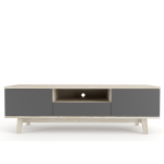 Cooper Tv Unit - 2000MML X 440MMW X 500MMH Ash Wood Charcoal