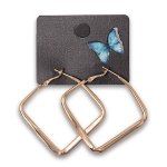 Fashion Earrings Large Square Pair - Gold