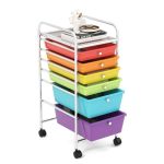 Goflame 6-DRAWER Rolling Storage Cart Multifunctional Art Craft Organizer Cart Mobile Utility Storage Cart With Removable Drawer