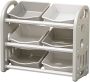 Kids' Storage Shelf Organizer Cabinet Grey 6 Bins - Green Air