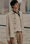 Regular Fit Twill Overshirt - Beige
