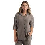 Goldair Gold Button Chenille Tunic - Mushroom L xl