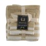 Plush 3 Piece Set - Bath Towel Hand Towel And Face Cloth - 100% Cotton - Pebble