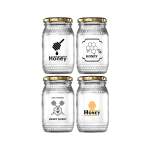 4 Piece Glass Honey Jar Set Clear
