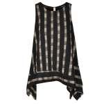 Pointy Edge Striped Top - Black Free