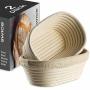 Bread Banneton Proofing Basket Set Of 2 Oval 10X6 Inch Sourdough Rising Baskets With Liner