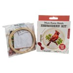 Kikkerland MINI Embroidery Kit Cardinal Design 4 Piece