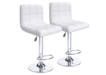 Smte Ronin Faux Leather Swivel Bar Stool Set Of 2 White With Keychain