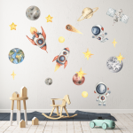Watercolour Space Wall Stickers - Large Pack