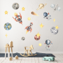 Watercolour Space Wall Stickers - Large Pack