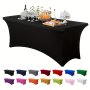 1/2PCS Spandex Tablecloth Stretchable Table Cover Fitted Rectangular Tablecloth Universal Stretchable Patio Table Cloth For Wedding Banquet Party And Event