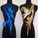 1 Pair Sequin Embroidered Applique Cloth Patch Decorative Flower Fashion Wedding Dress Sewing Accessories Ethnic Embroidery Patc