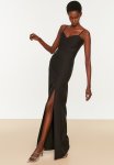 Thigh Slit Maxi Dress - Black