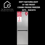 Defy Naturelight A+ No Frost Combi Fridge Freezer - 327L DAC674
