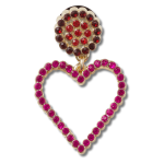 Pink Beaded Heart Jibbitz - Multi Osfa