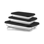 3 Piece Rectangular Casserole Set Black