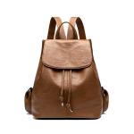 Pu Leather Ladies Drawstring Backpack 6636 - Tan