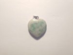 Jade Small Heart Pendant White & Green F209