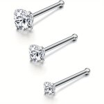 1PC 20G Stainless Steel Nose Ring Stud Simplistic Hip-hop Style Piercing Body Jewelry
