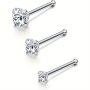 1pc 20G Stainless Steel Nose Ring Stud Simplistic Hip-Hop Style Piercing Body Jewelry