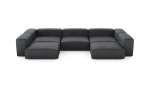 U-shape Sofa - Leather - Dark Grey - 377CM X 220CM