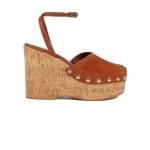Suede Platform Sandals -cognac