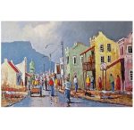 Old District Six Cape Town Oil On Canvas By Willie Strydom Wall Art Canvas Print 1200 X 800