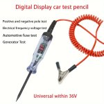 Car Test Pen Circuit Tester Dc Truck Voltage Digital Display Long Probe Pen With Light Automotive Diagnostic Tools Auto Repair T