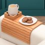 Bamboo Couch Cup Holder - Couch Tray & Cup Holder For Drink & Snack Versatile Couch Drink Holder & Sofa Armrest Tray With Cup Holder - Portable Sofa