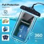 Fashion Simple Lightweight Portable Fluorescent Waterproof Phone Bag Transparent Phone Dry Bag Touch Screen Phone Bag For Outdoor Swimming Surfing Kayaking Fishing