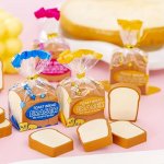 4PCS Cute Toast Bread Shaped Food Eraser Set School Stationery Fun School Supplies For Prizes