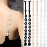 2PCS Floral Lace Bra Shoulder Straps Adjustable Underwear Straps Women's Lingerie & Underwear Accessories