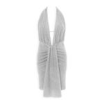 Silver Glitter Low Drape Dress