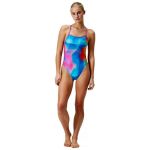 Speedo Womens Allover Digital Vback Pink Lemon